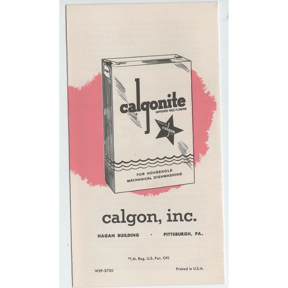 Vintage 1950s Calgonite Advertising Brochure Westinghouse Dishwasher Pink - Picture 2 of 3